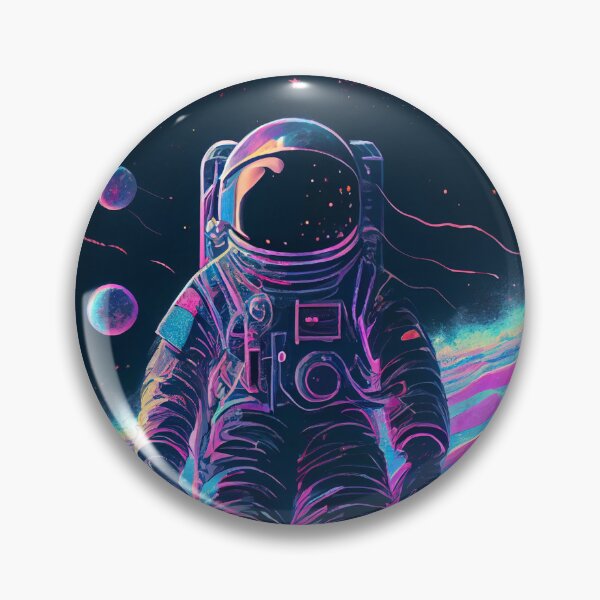 Artikelvorschau, Trippy Astronaut in Space Abstract Blue and Pink Digital Painting entworfen und verkauft von CodeAndColors.
