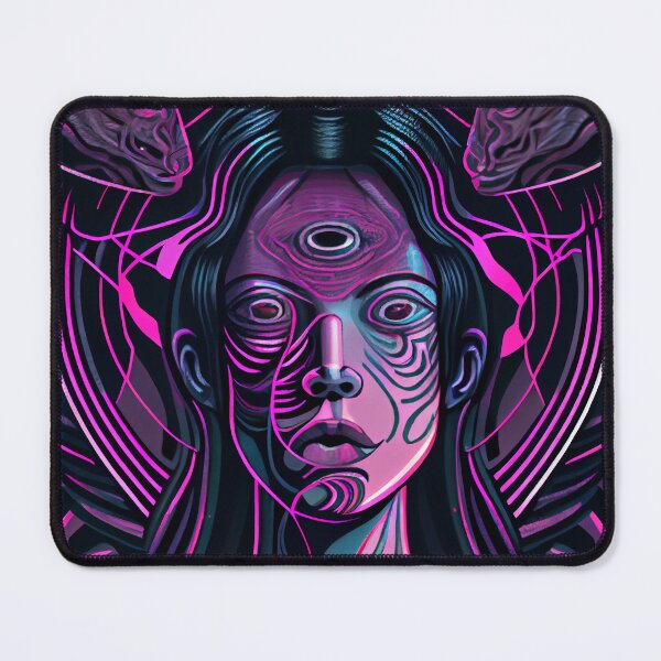 Item preview, Abstract All Seeing Woman with Third Eye Portrait Digital Painting designed and sold by CodeAndColors.
