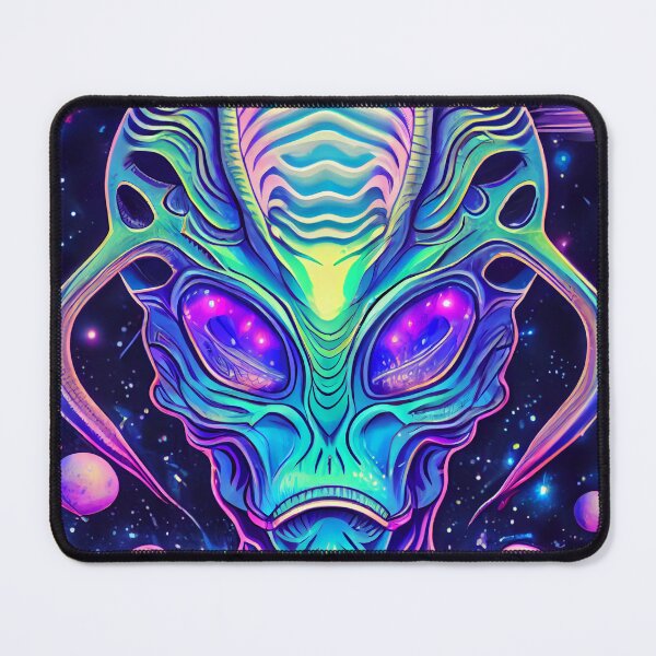 Item preview, Cool Bright Alien Portrait in Space Digital Painting designed and sold by CodeAndColors.