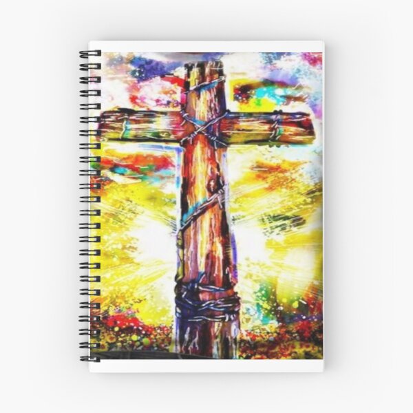 Item preview, Colorful Christian Cross with Bobwire designed and sold by Rowena Jones.