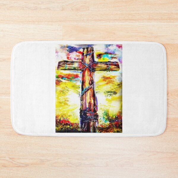 Artikelvorschau, Buntes christliches Kreuz mit Bobwire entworfen und verkauft von Rowena Jones.