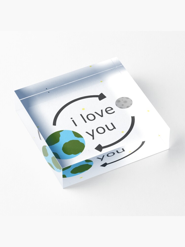 Alternate view of i love you to the moon and back Acrylic Block