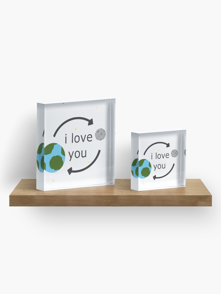 Alternate view of i love you to the moon and back Acrylic Block