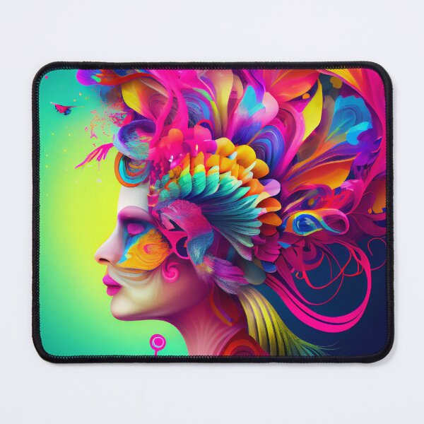 Artikelvorschau, Modern Vibrant Colorful Vintage Woman Profile Digital Painting entworfen und verkauft von CodeAndColors.