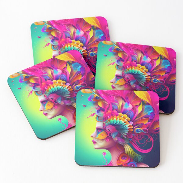 Item preview, Modern Vibrant Colorful Vintage Woman Profile Digital Painting designed and sold by CodeAndColors.