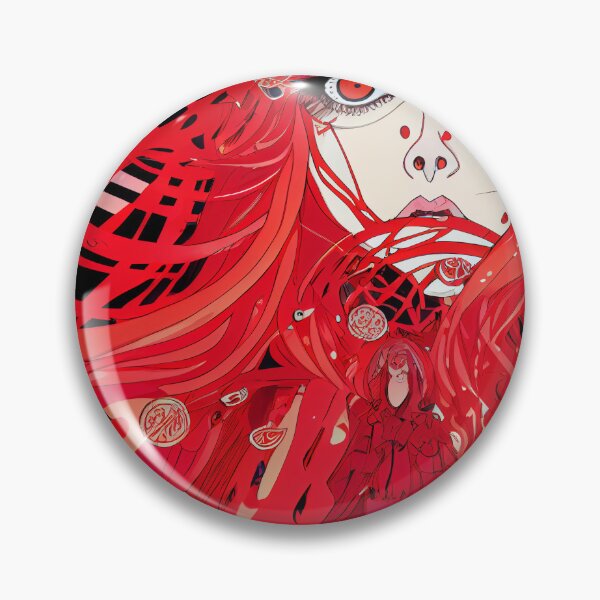 Artikelvorschau, Abstract Red Trippy Anime Girl Digital Painting entworfen und verkauft von CodeAndColors.