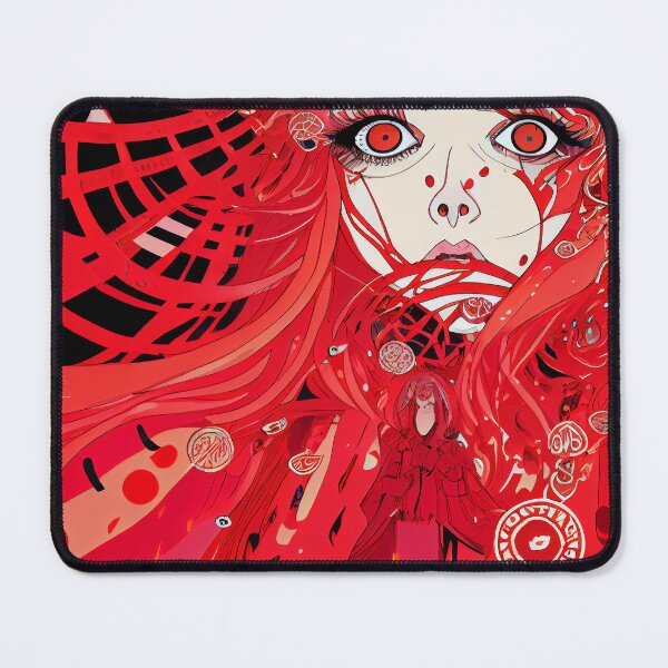 Artikelvorschau, Abstract Red Trippy Anime Girl Digital Painting entworfen und verkauft von CodeAndColors.