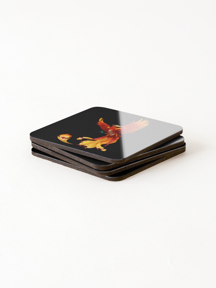 Thumbnail 4 of 5, Coasters (Set of 4), Fire Phoenix designed and sold by Rixxi.