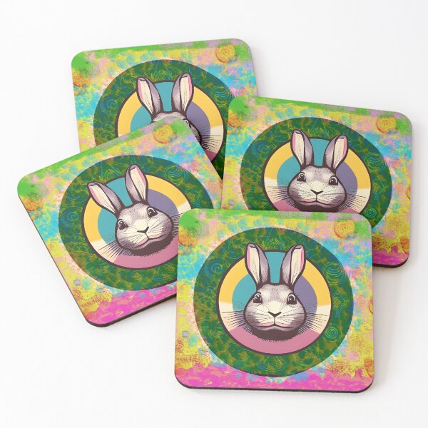 Item preview, Retro Rabbit with Scatter Paint Background designed and sold by Sapphire07.