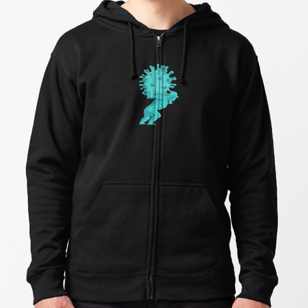 Modern Sisyphus Texture Zipped Hoodie
