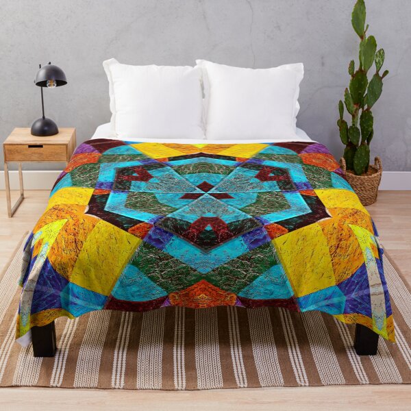 Item preview, POWERFUL LUMINOUS RADIAL COSMIC LABYRINTH PATCHWORK -  SPIRITUAL AWAKENING CUBIC GEOMETRIC ART PATTERN IN DEEP* designed and sold by Ralek.