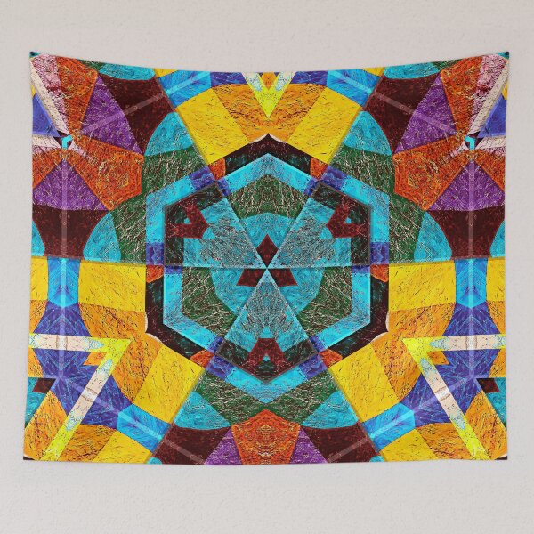 Item preview, POWERFUL LUMINOUS RADIAL COSMIC LABYRINTH PATCHWORK -  SPIRITUAL AWAKENING CUBIC GEOMETRIC ART PATTERN IN DEEP* designed and sold by Ralek.