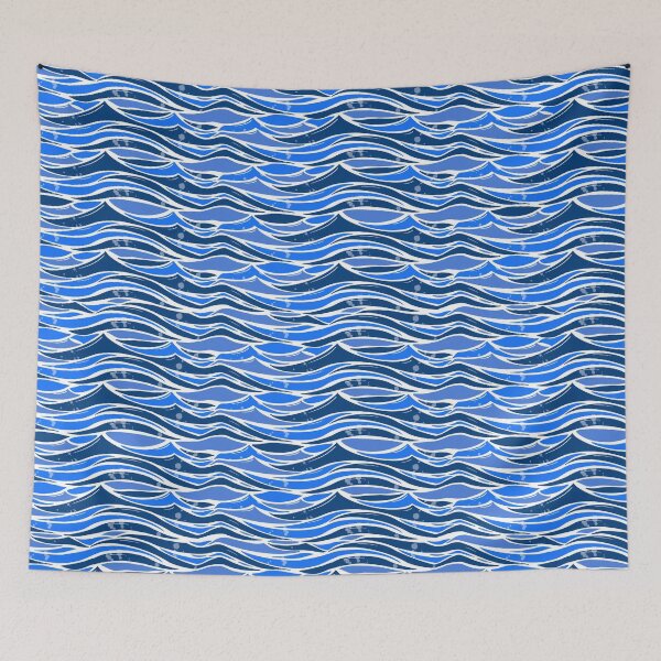 Item preview, Blue Waves Pattern designed and sold by NadyaOrangeKiss.