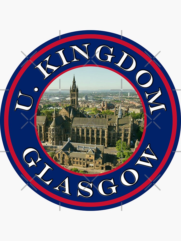 "United Kingdom Glasgow Morning Skyline Passport Stamps Collection