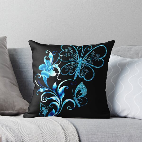 Item preview, Butterflies with flower embellishment; blue version designed and sold by mbuz90.