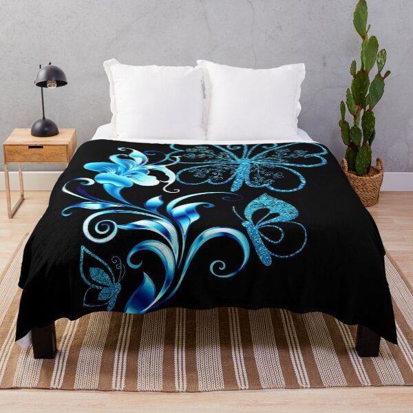 Item preview, Butterflies with flower embellishment; blue version designed and sold by mbuz90.