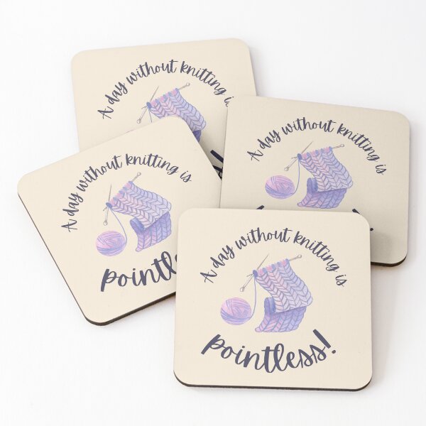 Item preview, A day without knitting is pointless yarn pun designed and sold by 442b.