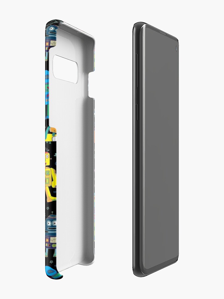 Alternate view of Robots in Space - black - fun pattern by Cecca Designs Case & Skin for Samsung Galaxy