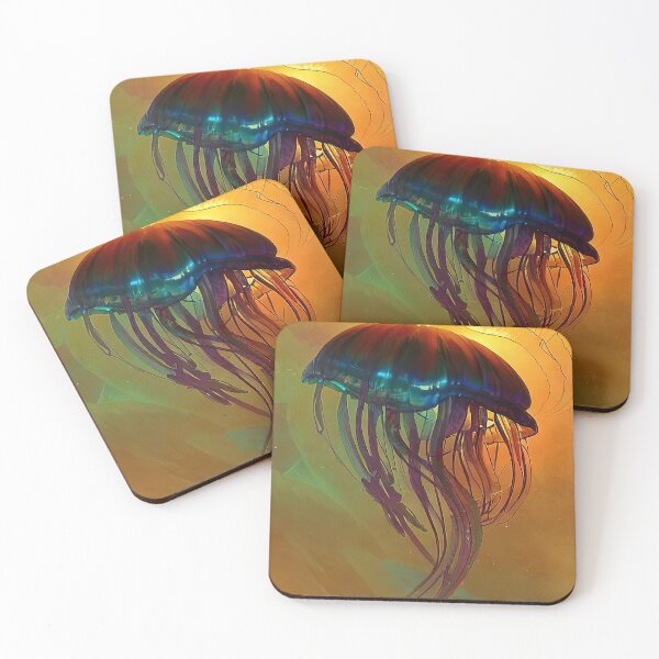 Item preview, Glowing Jelly fish water color painting designed and sold by SinghVillasra.