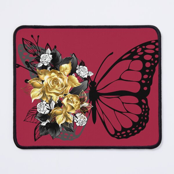 Item preview, Butterfly with gold flowers and white roses designed and sold by mbuz90.