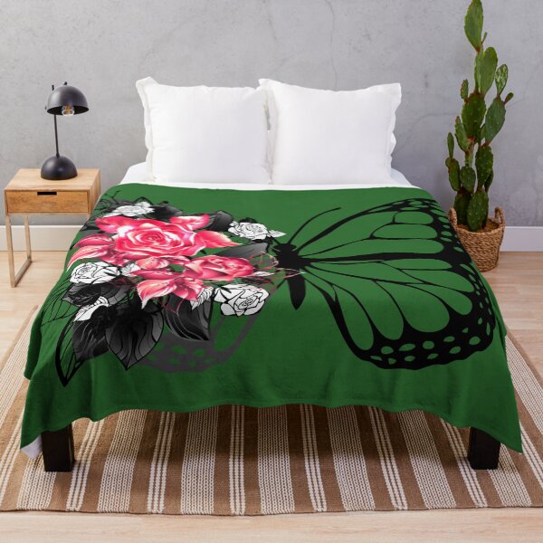 Artikelvorschau, Schmetterling mit roten und weißen Rosen entworfen und verkauft von mbuz90.