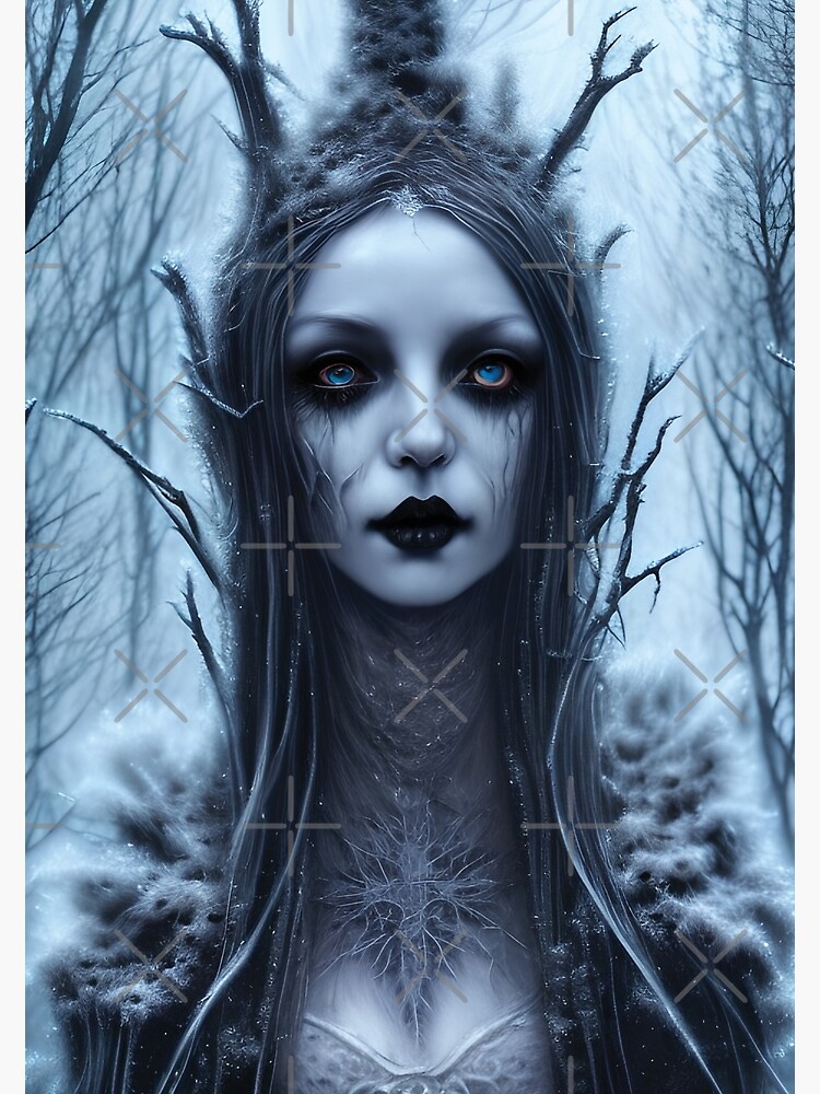 Winter Witch Frost Queen Gothic Fantasy Gothic Aesthetic Beautiful Witch Poster For