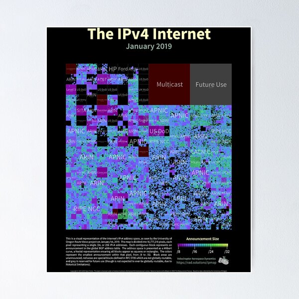 Vista previa del artículo con la obra «Internet IPv4 - Enero 2019», diseñado y vendido por LelaCoDesigz.