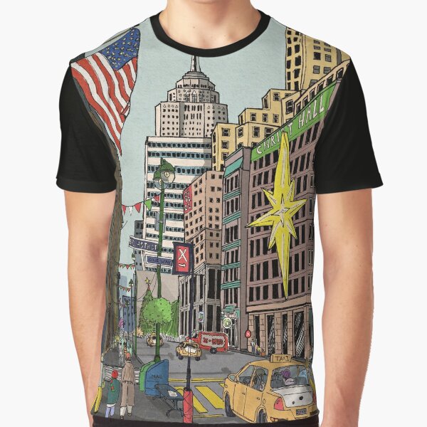 Christmas Manhattan New York Cityscape USA Graphic T-Shirt
