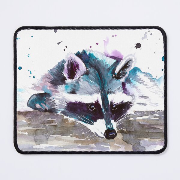 Item preview, Curious watercolor raccoon designed and sold by MiraMalt.