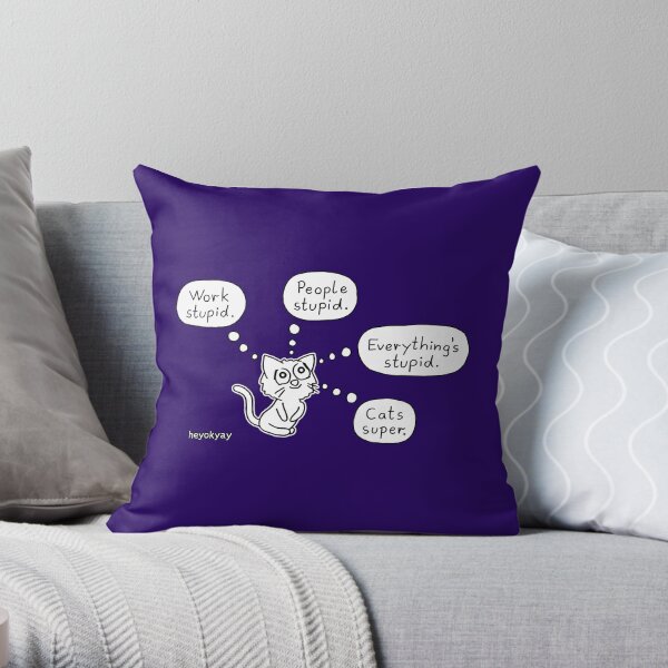 Cat Summary Throw Pillow