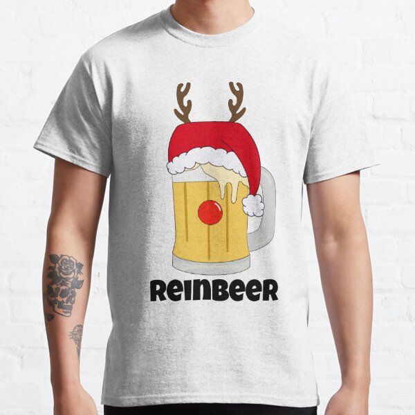  REINBEER BEER T-shirt X-mas Reindeer Christmas Beer Bottle :  Clothing, Shoes & Jewelry