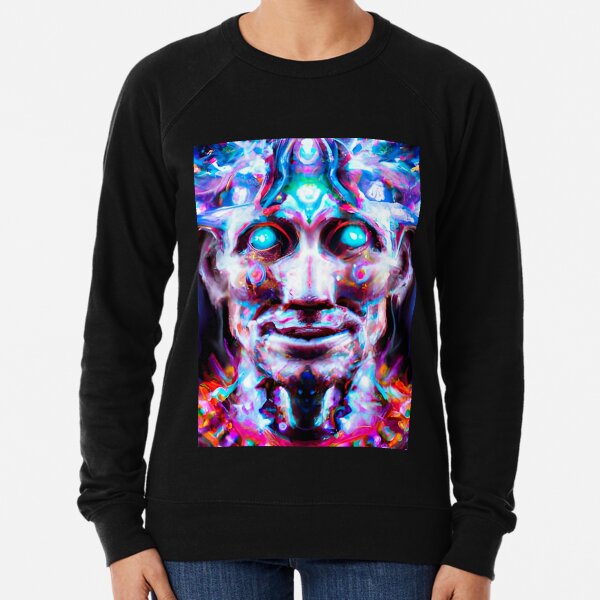 Techno-Shaman (7) - Trippy Psychedelic Art Lightweight Sweatshirt