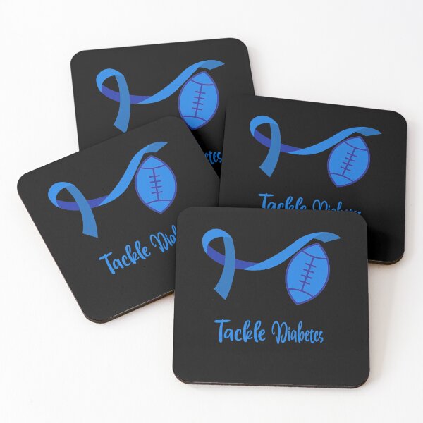Item preview, Tackle Type 1 Diabetes Awareness Football Blue Grey Ribbon designed and sold by Jadir.