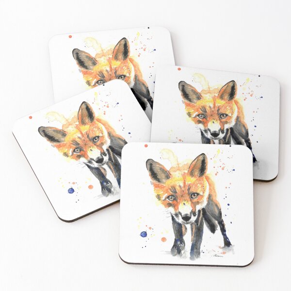 Artikelvorschau, neugieriger Fuchs in Aquarell entworfen und verkauft von MiraMalt.