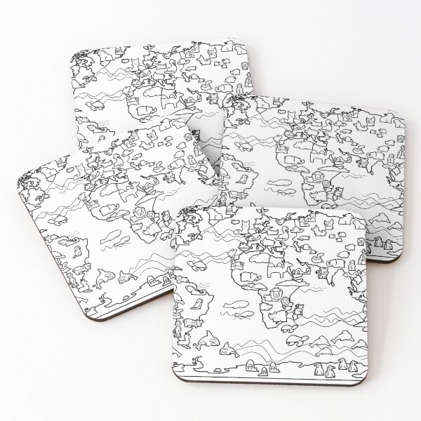 Item preview, World map colouring animals designed and sold by Veronica Arrigoni.