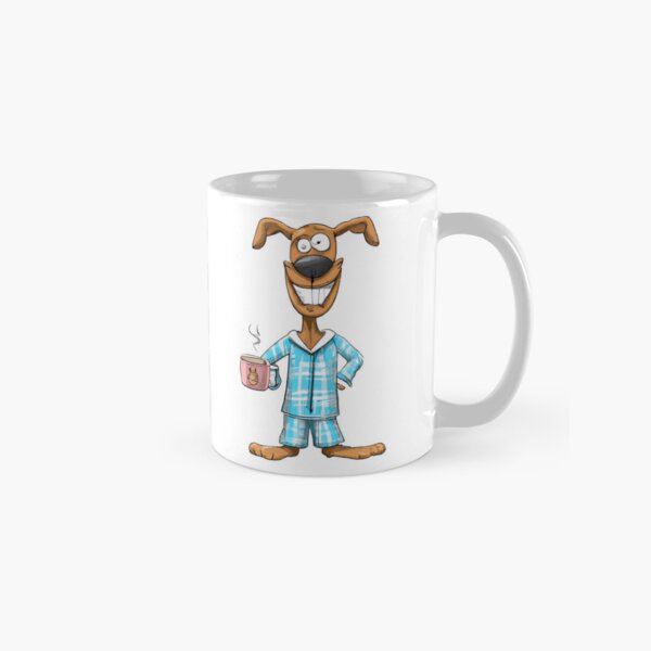 Artikel-Vorschau von Amstaff in seinem Pyjama, der Kaffee trinkt, designt und verkauft von NiftyTees.