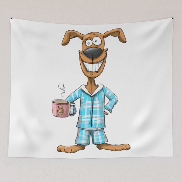Item preview, Amstaff In His Pajamas Drinking Coffee designed and sold by NiftyTees.