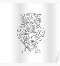 Hopfen und Gerste Owl Celtic Knotwork Poster