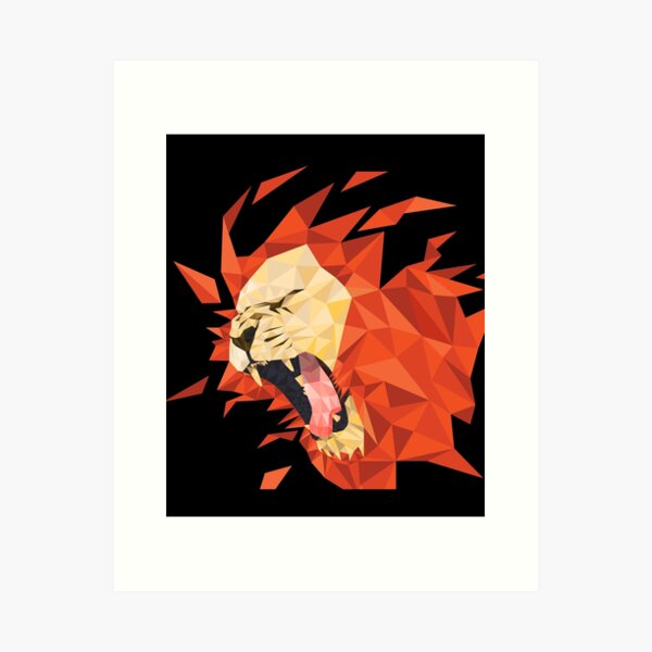 Geometric Polygon Lion Wall Art for Sale | Redbubble