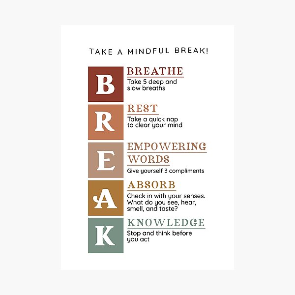 Item preview, Mindful BREAK designed and sold by Plant  Kind Thoughts.