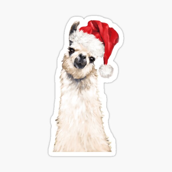 Christmas Llama in Pink Sticker