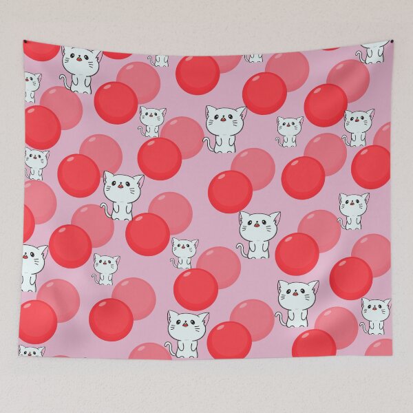 Item preview, Cute Cat Among Red Balloons Pattern designed and sold by Javedempire.