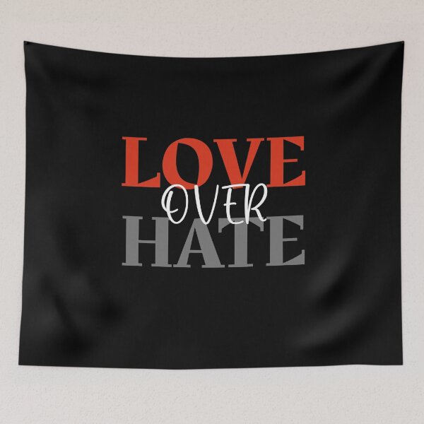 Item preview, LOVE OVER HATE - INSPIRATIONAL QUOTE designed and sold by KatisDesign.