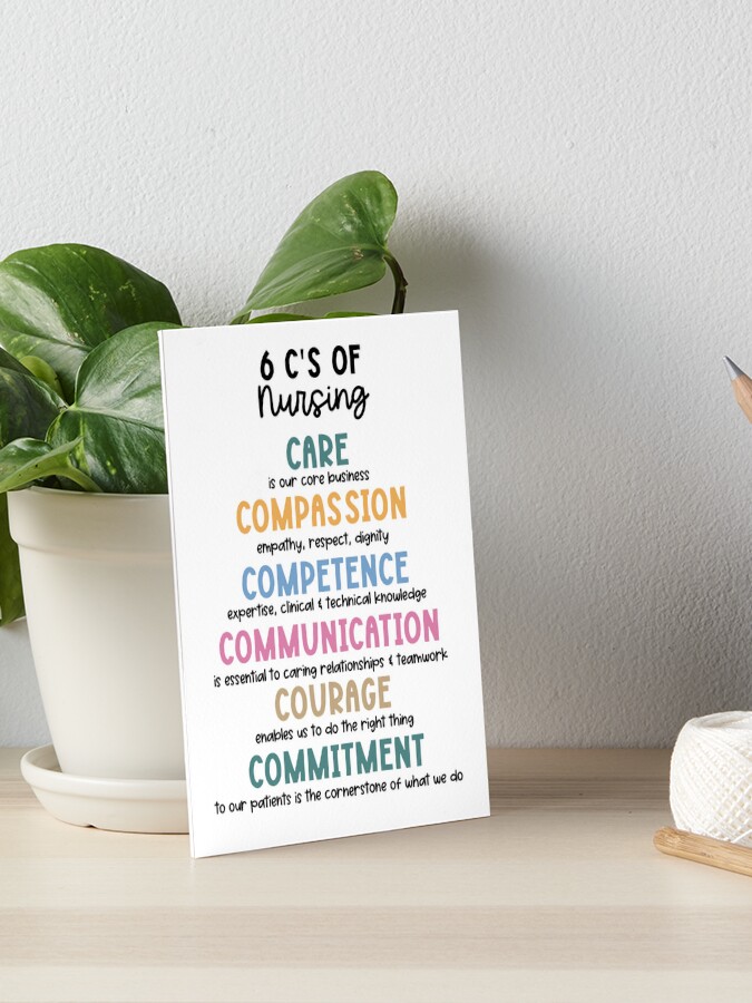 "The 6 C's of Nursing" Art Board Print for Sale by PKindThoughts ...