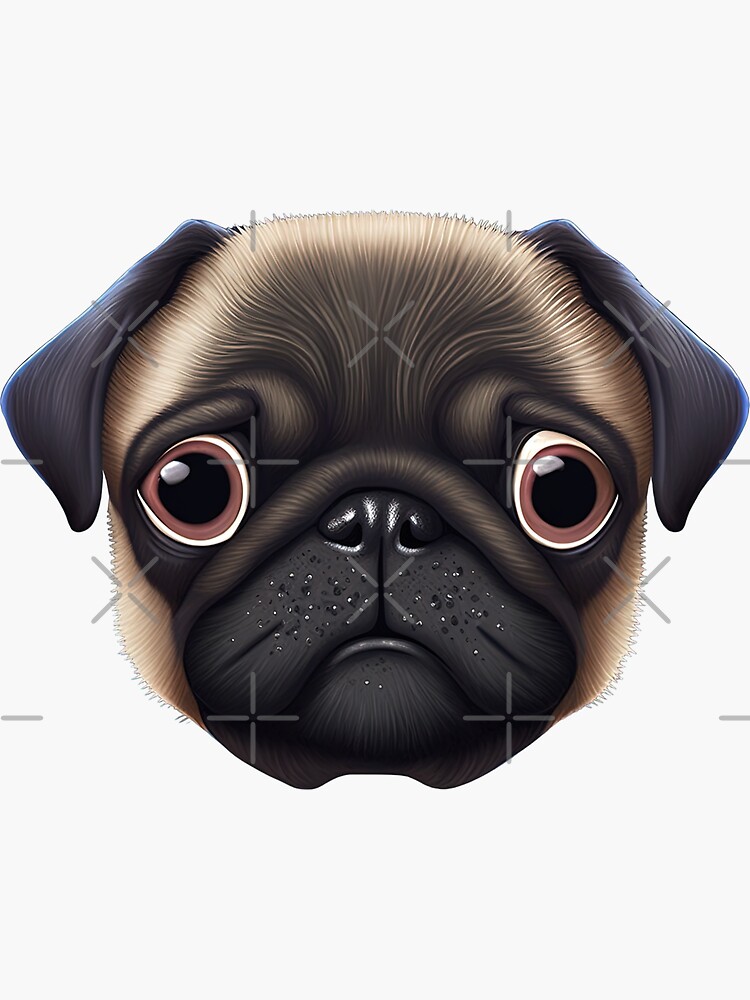 Perro con cara de pug Pegatina