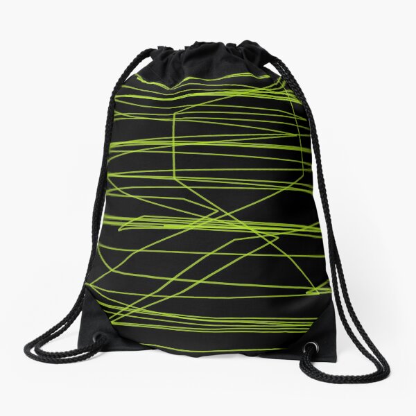 Chaotic digital green matrix BY UNWEARABLE Drawstring Bag