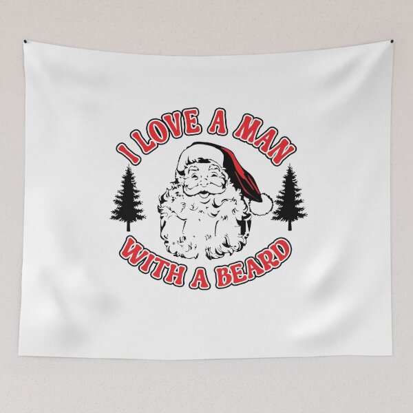 Item preview, I Love A Man With A Beard Retro Santa Christmas Tree (Christmas Party Gift) designed and sold by i-longmanshop.