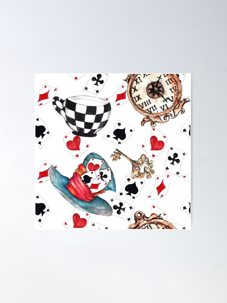 Alice in Wonderland Theme with White Background | Poster