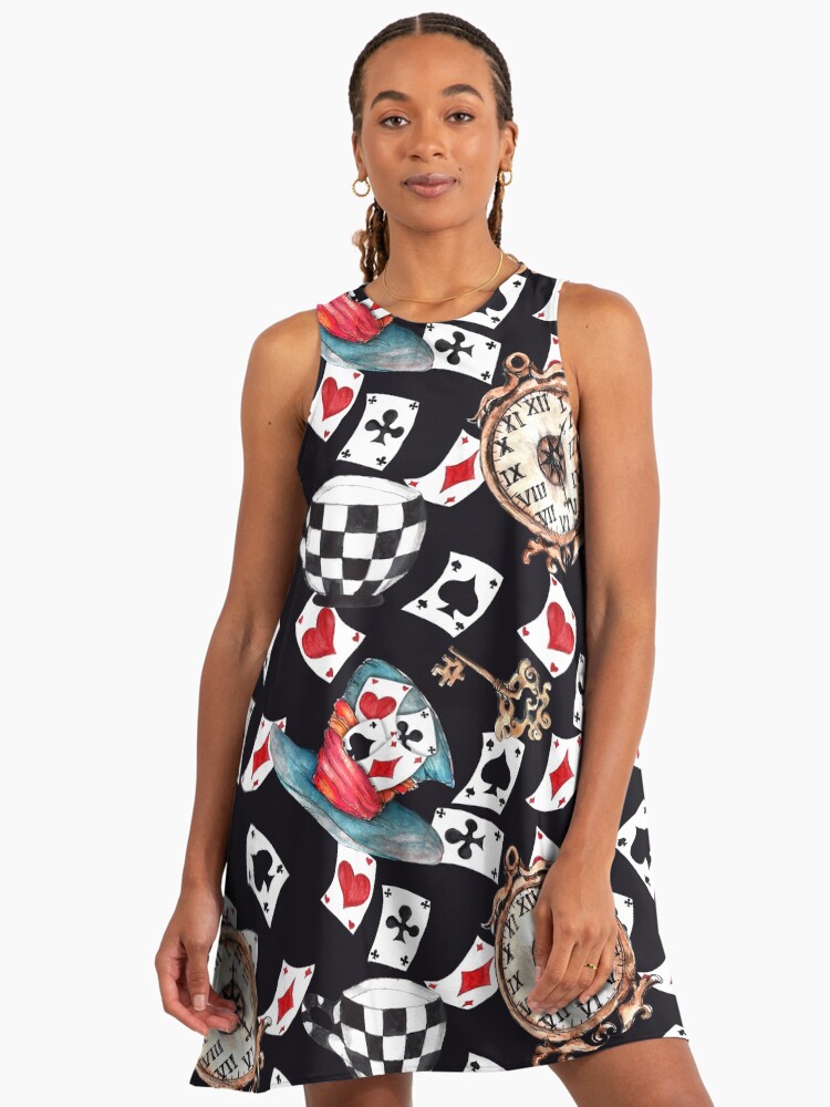 Alice in Wonderland Theme with Black Background" A-Line Dress for Sale by  DzineVine | Redbubble