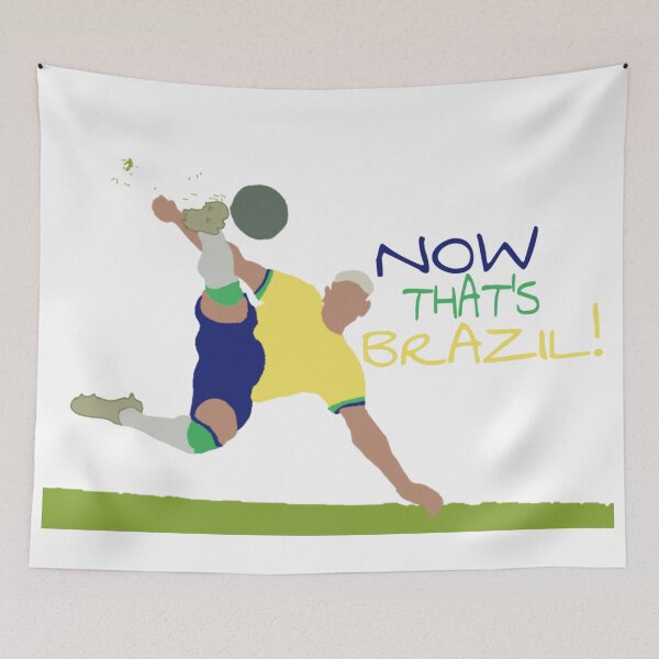 Item preview, "Now That's Brazil!" football Richarlison Scissor kick illustration. designed and sold by The Third House.